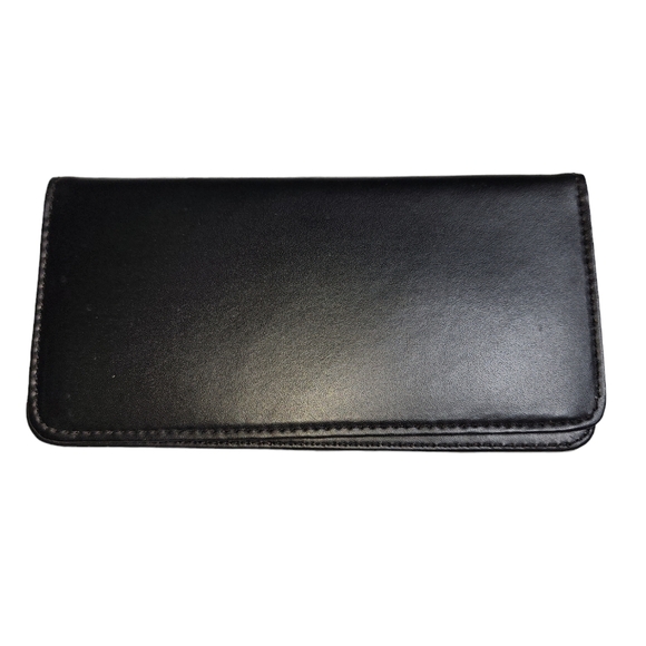 Kenneth Cole Reaction Black Vegan Leather Bifold Checkbook Wallet 6.5"X3"X0.25" - Picture 2 of 6